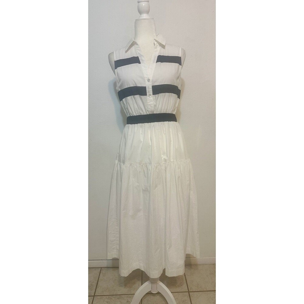 Avara Women Size S Exclusive Blaine Midi Shirt Dress Lined Tiered Coastal